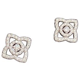 Brincos De Beers Enchanted Lotus em Platina e Diamantes Prata