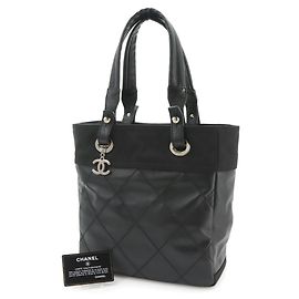 Sac à main Cabas Chanel Paris Biarritz PM Noir
