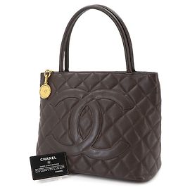 Chanel Medallion Tote Bag Dark brown