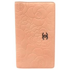 Chanel Coco Mark Camellia Bi-fold Wallet Beige