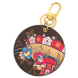 Louis Vuitton Portefeuille Illustré Vivienne Keychain Marron Rose Multicolore Monogramme