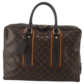 Louis Vuitton Bequia Porte Document Geant Monogram Canvas with Leather Marrom