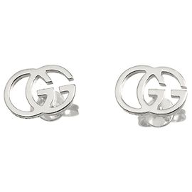 Gucci GG Running Stud Earrings in 18K White Gold Other