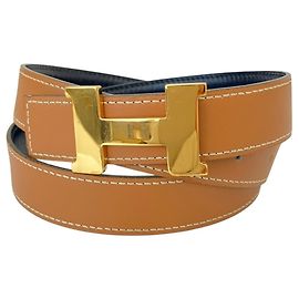 Hermès Cinto Hermes Vintage Constance 75 Marrom Preto