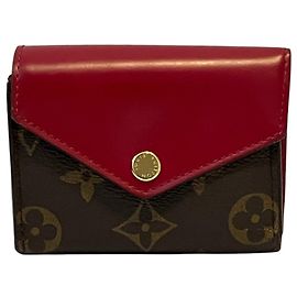 Louis Vuitton Monogram Compact Wallet Brown Fuschia