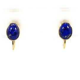 Autre Marque Orecchini a clip in oro giallo 18K con lapislazzuli D'oro
