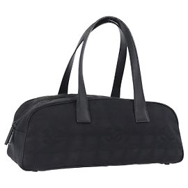 CHANEL New Travel Line Tote Bag Canvas Black CC Auth 183559 Black