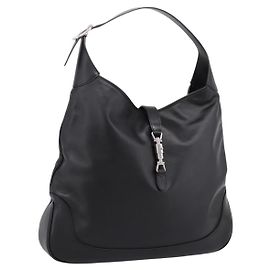 Borsa a tracolla GUCCI Jackie in pelle 2way Nera Argento 764202 Auth SW2671SAM Nero Argento