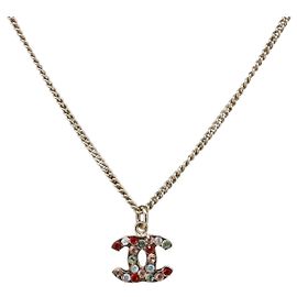 Collier CHANEL COCO Mark Stone métal Multicolor CC Auth yk20780M Multicolore