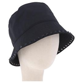 VALENTINO Rock Studs Hat Nylon Black Auth 199690V Noir