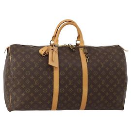 LOUIS VUITTON Monogram Keepall 55 Boston Bag M41424 LV Auth 196395V Monograma