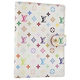 LOUIS VUITTON Monogram Multicolor Agenda PM Cover White R20896 LV Auth 199066 White