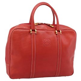 Sac Business LOEWE en cuir rouge et or Auth 197616 Rouge Doré