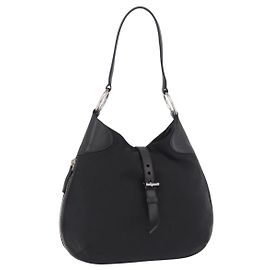 PRADA Shoulder Bag Nylon Black Silver Auth 197814A Black Silvery