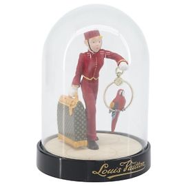 LOUIS VUITTON Pageboy Schneekugel aus rotem klarem Glas LV Auth 196889A Rot Andere