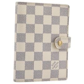 LOUIS VUITTON Damier Azur Agenda PM Day Planner Cover R20706 LV Auth yk20758A Other