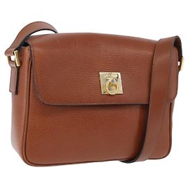 Céline Borsa a tracolla CELINE in pelle marrone e oro Auth 197663V Marrone D'oro