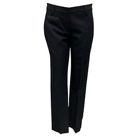 Calças de lã azul marinho Brunello Cucinelli com Monili Azul marinho
