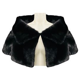 Oscar de la Renta Black Silk Lined Mink Fur Cropped Bolero Jacket Black