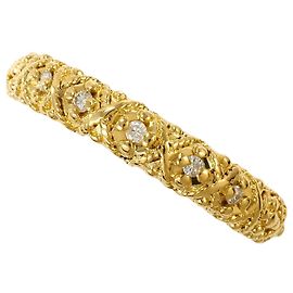 Autre Marque 18K Yellow Gold Band Ring with Diamond Golden