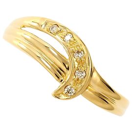Autre Marque Anillo banda de oro amarillo 18K con diamante Dorado