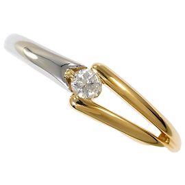 Autre Marque Platinum and Yellow Gold Band Ring Golden Other