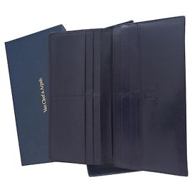 Van Cleef & Arpels Navy Blue Leather Long Wallet Dark blue