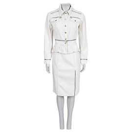 Christian Dior Structured White Jacket Skirt Suit Sz.M Pre-owned Other