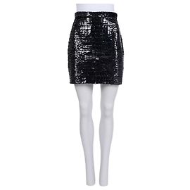 Mini saia de croco preta Saint Laurent - Tamanho 38 Usada Outro