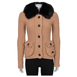 Burberry Brown Wool Cardigan with Detachable CollarSz.XS Pre-owned Other
