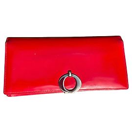 Christian Dior 1990s Red Patent Leather Wallet Red