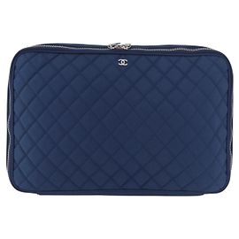 Capa para Laptop Chanel em Nylon Acolchoado Azul