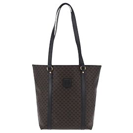 Céline Celine Vintage Macadam Canvas and Leather Negro
