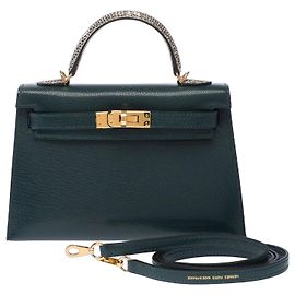 Hermès Bolsa HERMES Kelly Mini em Couro Verde - 103842 Verde