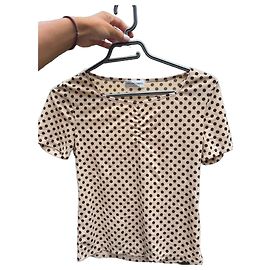 Gerard Darel Gérard Darel Top à Pois Beige et Marron Marron Beige