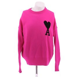 Pull Ami en laine rose fuchsia Rose