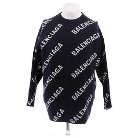 Balenciaga Jersey azul marino con logotipo Azul marino