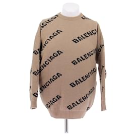 Balenciaga Brauner Pullover mit Logo Braun