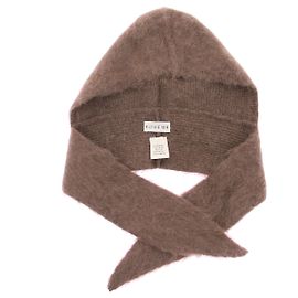 Autre Marque Capuche détachable en maille marron Brown