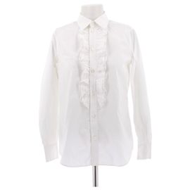 Céline Camisa branca com folhos Branco