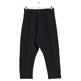 Autre Marque ISABEL BENENATO Black Cotton Pants Black