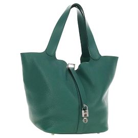 Hermès HERMES Sac à main Picotan Lock GM Taurillon Clemence Green Silver Autre