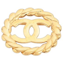 Chanel Gold Coco Mark wreath 25 Brosche Golden