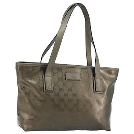 GUCCI GG Implementation Tote Bag PVC Bronze Silver 211133 Outro