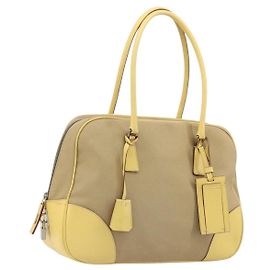 PRADA Sac à main Canvas Beige Silver Autre
