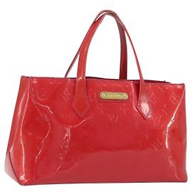 LOUIS VUITTON Monogram Vernis Wilshire PM Hand Bag Rose Pop M93643 Altro