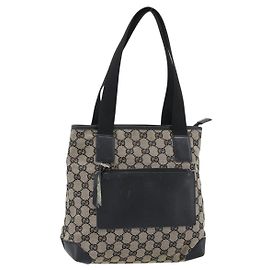 GUCCI GG Canvas Tote Bag Black 019 0402 Other