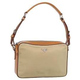 PRADA Sac à épaule Nylon Beige Silver Autre