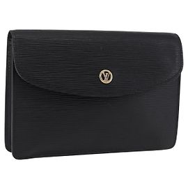 LOUIS VUITTON Epi Montaigne 23 Clutch Bag Black M52662 LV Otro