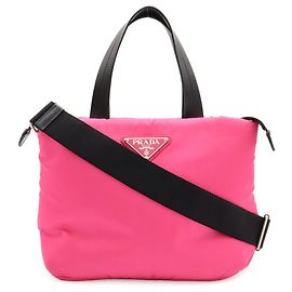 Sac à main cabas Prada Tessuto Soft Noir Rose
